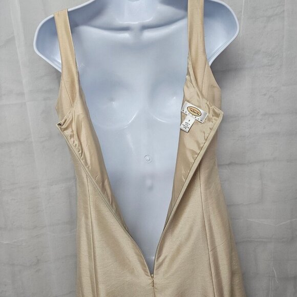 Vintage Talbots Dress Cream Beaded Silky Sleeveless Formal Wedding 6P - Picture 10 of 14
